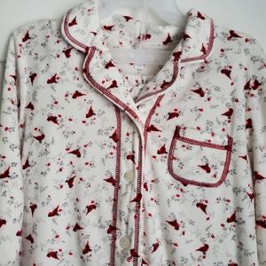 Long-Sleeve Button-Up Pajama Pants Set